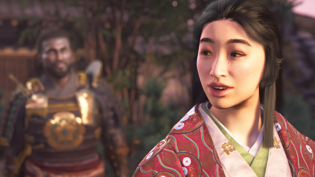 Lady Oichi flirt dialogue in AC Shadows – no full romance