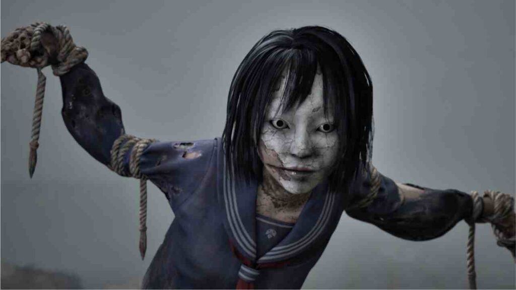 A character from Silent Hill F who's ghost and her hands are tied.