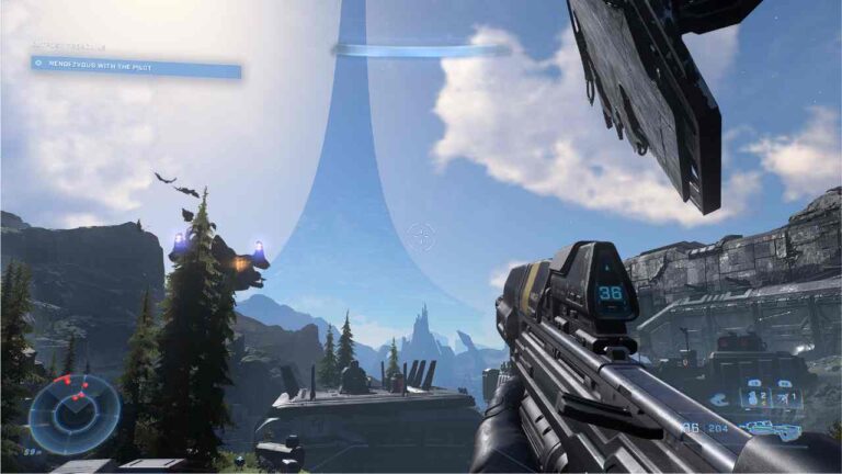 Halo Infinite Gameplay Screenshot. It's a modern First Person Shooter Game