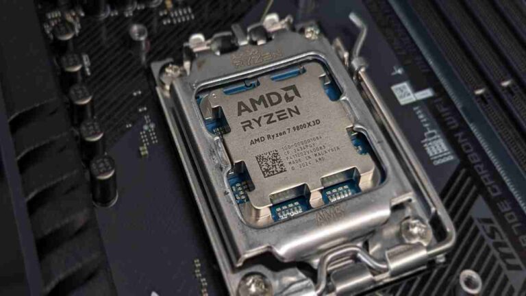 Ryzen 7 9800x3d CPU image in a motherboard